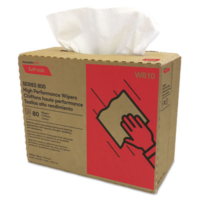 Cascades PRO Tuff-Job Spunlace Towels, 1-Ply, 9.75 x 16.75, White, 80 Sheets/Box, 5 Boxes/Carton (W810)