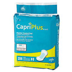 Medline Capri Plus Bladder Control Pads, Ultra Plus, 8" x 17", 28/Pack (BCPE03)