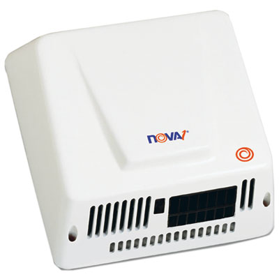 WORLD DRYER NOVA Hand Dryer, 110 V to 240 V, 9 x 9.75 x 4, White (083000000)