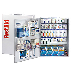 First Aid Only ANSI 2021 SmartCompliance General Business First Aid Station for 150 People, with Medication, 925 Pieces, Metal Case (90732021)