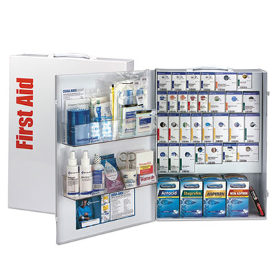 First Aid Only ANSI 2021 SmartCompliance General Business First Aid Station for 150 People, with Medication, 925 Pieces, Metal Case (90732021)