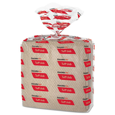 Cascades PRO Tuff-Job All-Purpose Paper Wipers, 12 x 13, Quarterfold, Brown, 50/Band, 16 Packs/Carton (W100)