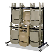 Safco Two-Tier Chair Cart, 64.5w x 33.5d x 70.25h, Black (4199BL)