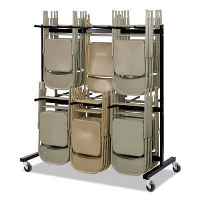 Safco Two-Tier Chair Cart, 64.5w x 33.5d x 70.25h, Black (4199BL)