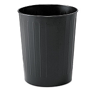 Safco Round Wastebaskets, 23.5 qt, Steel, Black (9604BL)