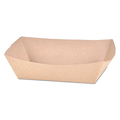 SCT Eco Food Trays, 2.5 lb Capacity, 6.54 x 4.06 x 1.73, Brown, Paper, 500/Carton (0521)