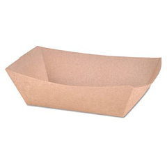 SCT Eco Food Trays, 1 lb Capacity, Brown, Paper, 1,000/Carton (0513)