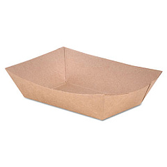 SCT Eco Food Trays, 0.25 lb Capacity, 4 x 2.68 x 1.03, Brown, Paper, 1,000/Carton (0501)