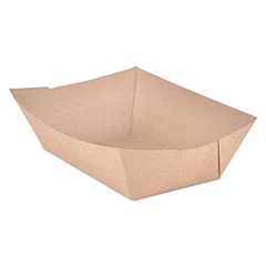 SCT Eco Food Trays, 3 lb Capacity, Brown, Paper, 500/Carton (0525)