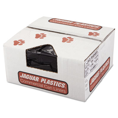 Jaguar Plastics REPRO LOW-DENSITY CAN LINERS, 45 GAL, 1.5 MIL, 40" X 46", BLACK, 100/CARTON (JAGR4046H)