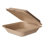 Eco-Products Wheat Straw Hinged Clamshell Containers, 9 X 9 X 3, 200/carton (EPHCW9)