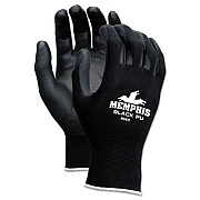 MCR Safety Economy PU Coated Work Gloves, EN388: 2121, 12" Long, Large, Black, 12 Pairs (9669L)
