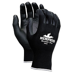 MCR Safety Economy PU Coated Work Gloves, EN388: 2121, 12" Long, Large, Black, 12 Pairs (9669L)