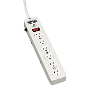 Tripp Lite Protect It! Surge Protector, 6 Outlets, 6 ft Cord, 1340 Joules, Light Gray (TLM606HJ)