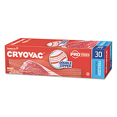 Diversey Cryovac One Gallon Freezer Bag Dual Zipper, 1 gal, 2.5 mil, 10.5" x 10.94", Clear, 270/Carton (100946912)