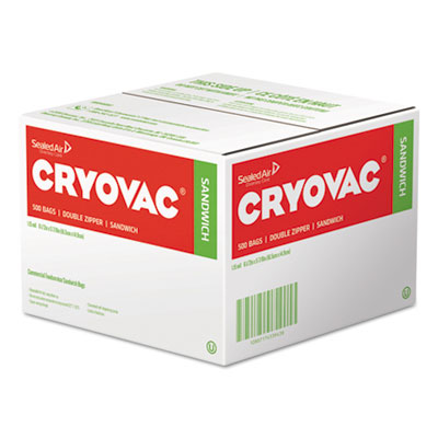 Diversey Cryovac Sandwich Bags, 1.15 mil, 6.5" x 5.88", Clear, 500/Carton (100946910)