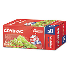 Diversey Cryovac One Quart Storage Bag Dual Zipper, 1 qt, 1.68 mil, 7" x 7.94", Clear, 450/Carton (100946911)