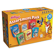 Kellogg's Breakfast Cereal Mini Boxes, Assorted, 2.39 oz Box, 30/Carton (14746)
