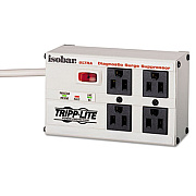 Tripp Lite Isobar Surge Protector, 4 Outlets, 6 ft Cord, 3330 Joules, Metal Housing (ISOBAR4)