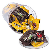 Office Snax Candy Tubs, Chocolate and Peanut MandMs, 1.75 lb Resealable Plastic Tub (00066)