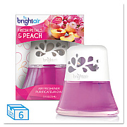 BRIGHT Air Scented Oil Air Freshener Diffuser, Fresh Petals and Peach, Pink, 2.5 oz, 6/Carton (900134CT)
