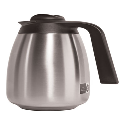 BUNN Thermal Carafe, 64 oz, Stainless Steel/Black (THERMBLK)