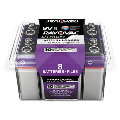 Rayovac Lithium Batteries, 9v, 8/pack (R9VL8G)