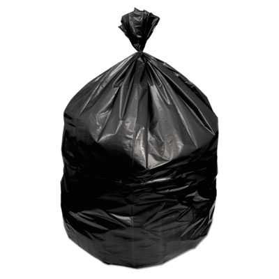 GEN Waste Can Liners, 60 gal, 1.2 mil, 38" x 58", Black, 100/Carton (GEN385815)
