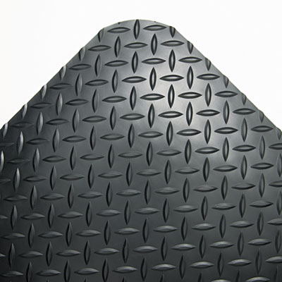 Crown Industrial Deck Plate Anti-Fatigue Mat, Vinyl, 36 x 144, Black (CD0312DB)