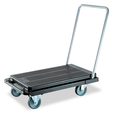 deflecto Heavy-Duty Platform Cart, 300 lb Capacity, 21 x 32.5 x 37.5, Black (CRT550004)