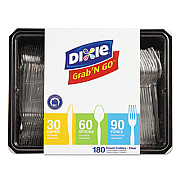 Dixie Combo Pack, Tray with Clear Plastic Utensils, Heavyweight, (90) Forks/(30) Knives/(60) Spoons, Plastic, Clear, 1,800/Carton (CH0369DX7PK)