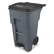 Rubbermaid Commercial Brute Step-On Rollouts, 65 gal, Metal/Plastic, Gray (1971968)