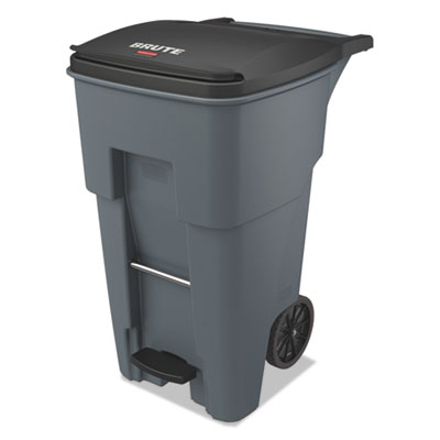 Rubbermaid Commercial Brute Step-On Rollouts, 65 gal, Metal/Plastic, Gray (1971968)
