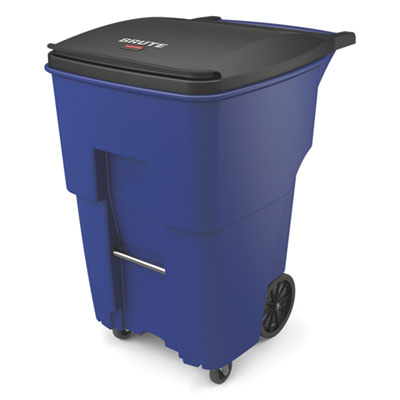 Rubbermaid Commercial Brute Rollouts With Casters, Square, 95 Gal, Blue (1971996)