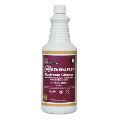 AbilityOne 7930015552900, SKILCRAFT, Spartan BioRenewables Restroom Cleaner, 32 oz Spray Bottle, 12/Box