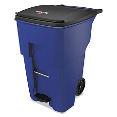 Rubbermaid Commercial Brute Step-On Rollouts, Square, 95 Gal, Blue (1971993)