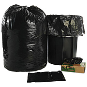 AbilityOne 8105015173668, SKILCRAFT Recycled Content Trash Can Liners, 60 gal, 1.5 mil, 38" x 58", Black/Brown, 20/Box