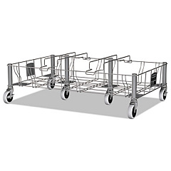 Rubbermaid Commercial Slim Jim Steel Dolly, 300 lb Capacity, 20" x 32.5" x 9", Stainless Steel (1956192)