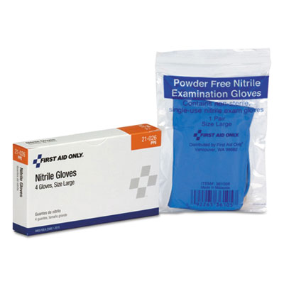 First Aid Only ANSI Compliant First Aid Kit Refill for 16 Unit First Aid Kit, Exam Gloves, Large, 4 Pieces (21026)