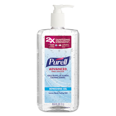 PURELL ADVANCED REFRESHING GEL HAND SANITIZER, CLEAN SCENT, 1 L PUMP BOTTLE (308004CMREA)