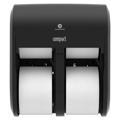 Georgia Pacific Professional Compact Quad Vertical 4-Roll Coreless Dispenser, 11.75 x 6.9 x 13.25, Black (56744A)