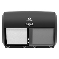 Georgia Pacific Professional Compact Coreless Side-by-Side Double Roll Tissue Dispenser, 11.5 x 7.63 x 8, Black (56784A)