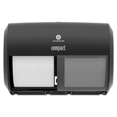 Georgia Pacific Professional Compact Coreless Side-by-Side Double Roll Tissue Dispenser, 11.5 x 7.63 x 8, Black (56784A)