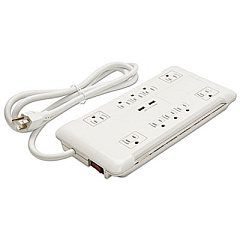 Innovera Slim Surge Protector, 10 Outlets/2 USB Charging Ports, 6 ft Cord, 2880 J, White (IVR71670)