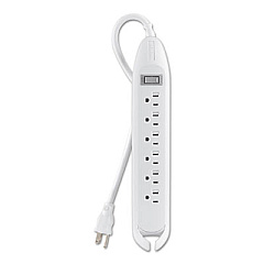 Belkin Power Strip, 6 Outlets, 12 ft Cord, White (F9D16012)