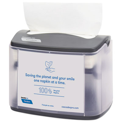 Cascades PRO Tandem Tabletop Napkin Dispenser, 6.1 x 8.16 x 6.3, Gray, 4/Carton (C402)