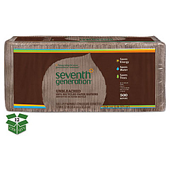Seventh Generation 100% Recycled Napkins, 1-Ply, 12 X 12, Unbleached, 500/pack, 12 Packs/carton (13705CT)