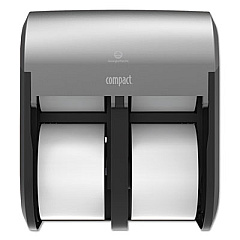 Georgia Pacific Professional Compact Quad Vertical Four-Roll Coreless Dispenser, 12.06 x 8 x 14.44, Stainless Steel (56746A)