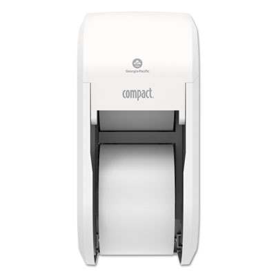 Georgia Pacific Professional Compact Vertical Double-Roll Coreless Tissue Dispenser, 14.06 x 6.69 x 8.19, White (56767A)