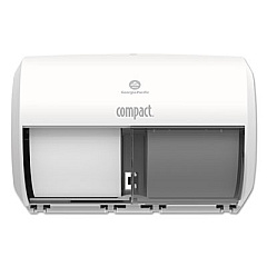 Georgia Pacific Professional Compact Coreless Side-by-Side Double Roll Tissue Dispenser, 11.31 x 7.69 x 8, White (56797A)